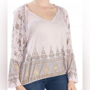 Free People Women’s Medallion Print Pullover Blouse Size Small